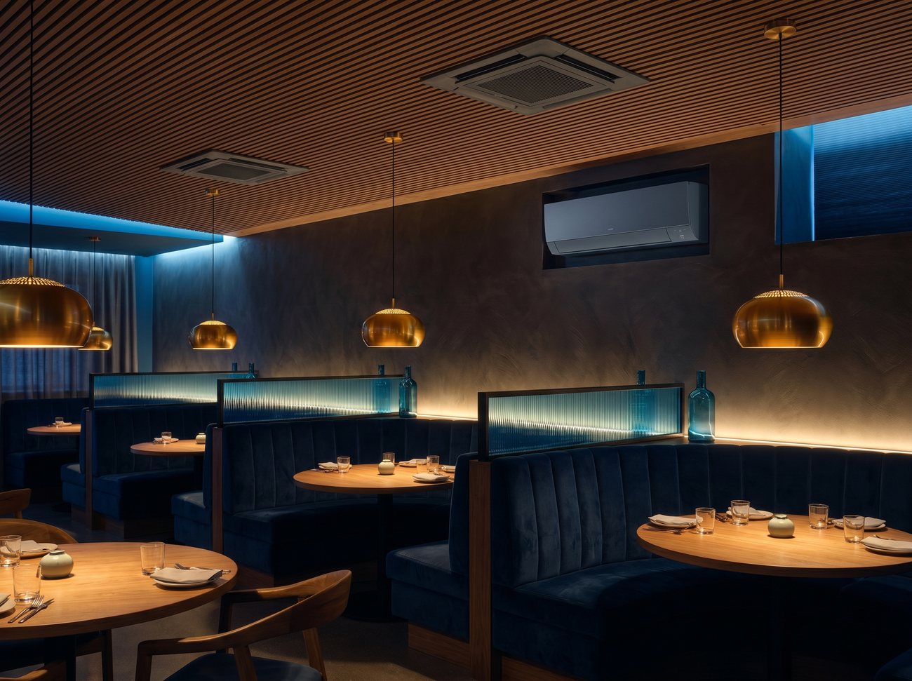 Climatización en restaurante moderno